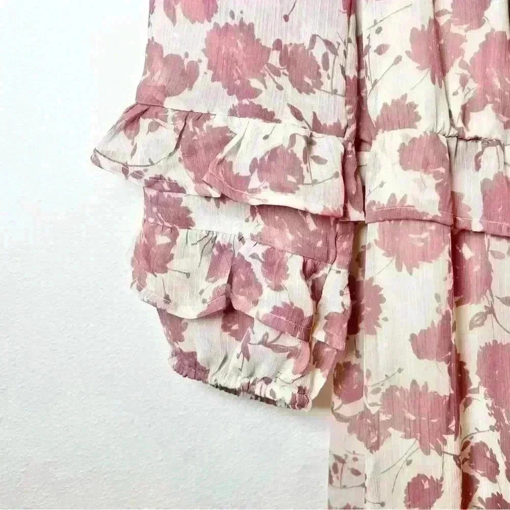 Simply Vera Vera Wang Ruffled Chiffon Drop-Waist Dress Size XS - Picture 7 of 14